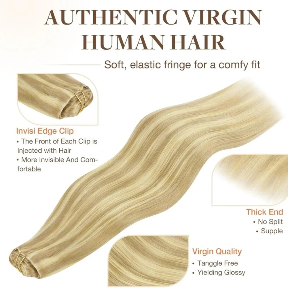 Goo Goo Dirty Blonde Highlight Remy Human Hair 14 Inch Clip In Extensions